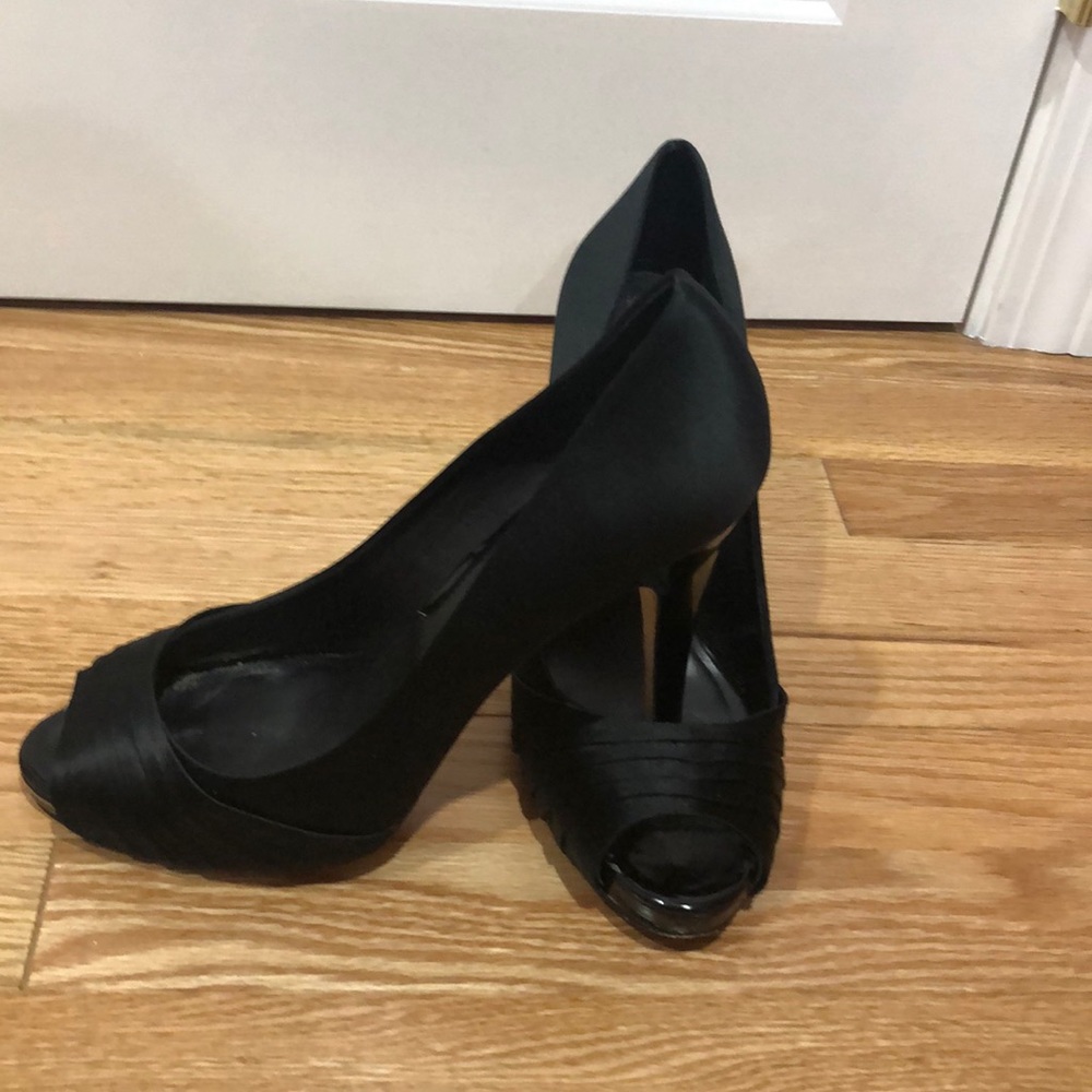 White House Black Market Peep Toe Black Heels